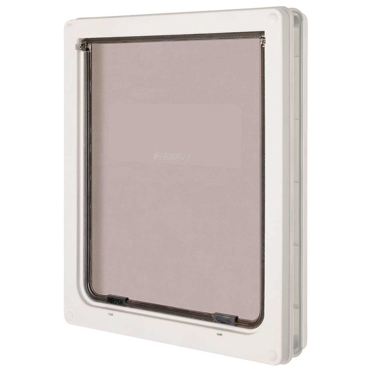 Dog Mate Large Lockable Dog Door - Weatherproof, Durable Plastic, White, Model 216W