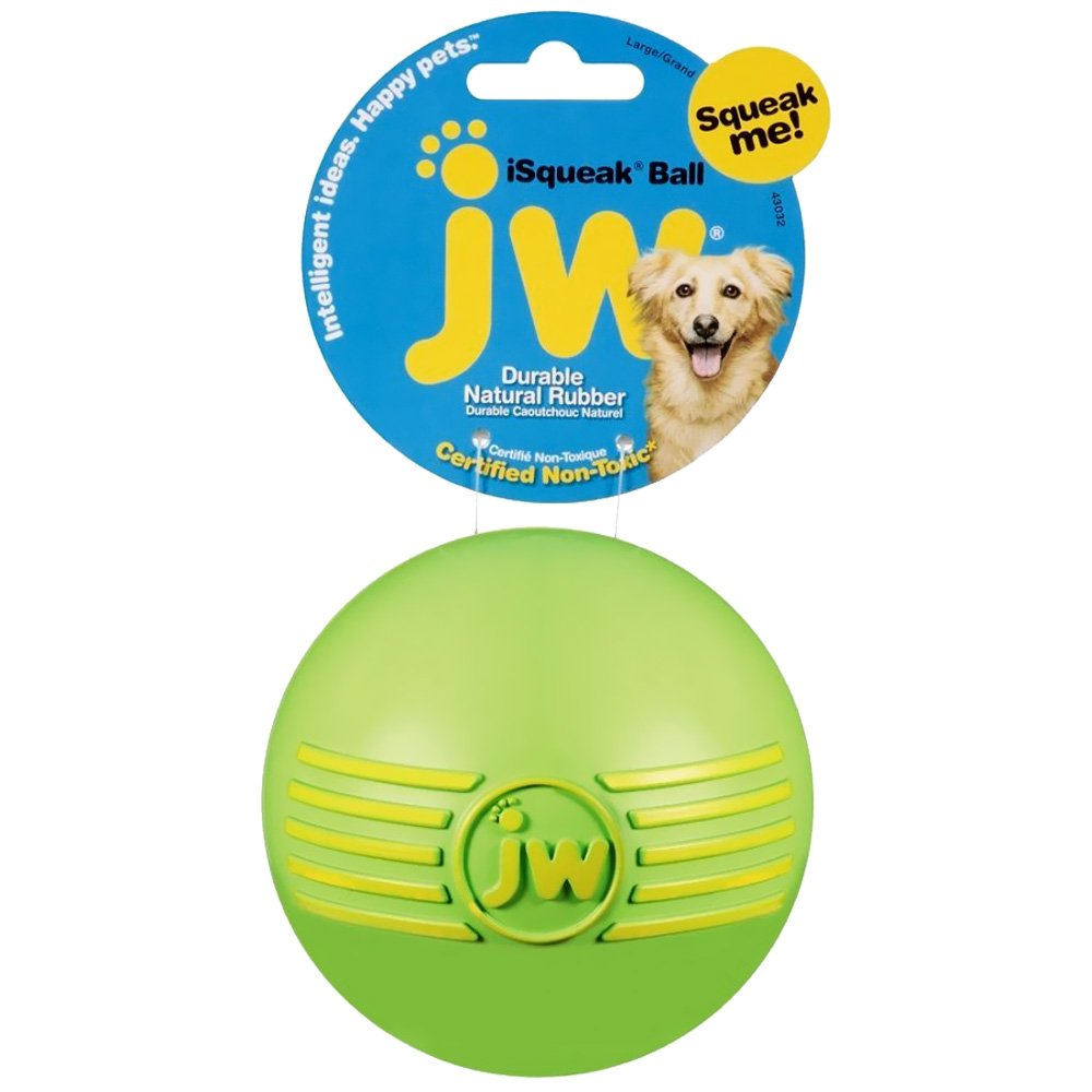 JW Pet iSqueak Ball Rubber Dog Toy Assorted Colors