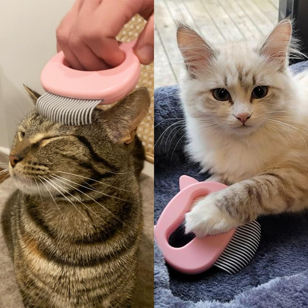 Leo'S Paw The Original Pet Hair Removal Massaging Shell Comb Soft Deshedding Brush Grooming And Shedding Matted Fur Remover Dematting Tool For Long And Short Hair Cat Dog Puppy Bunny (Pink)