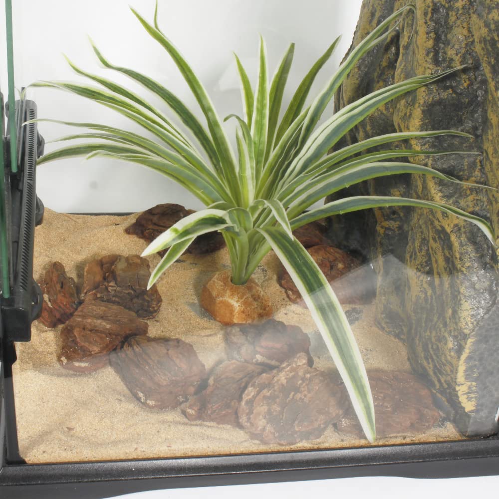 WOLEDOE Artificial Spider Plants, Reptile Terrarium Decor, Bearded Dragon Tank Accessories fit Crested Gecko Leopard Lizard Cham