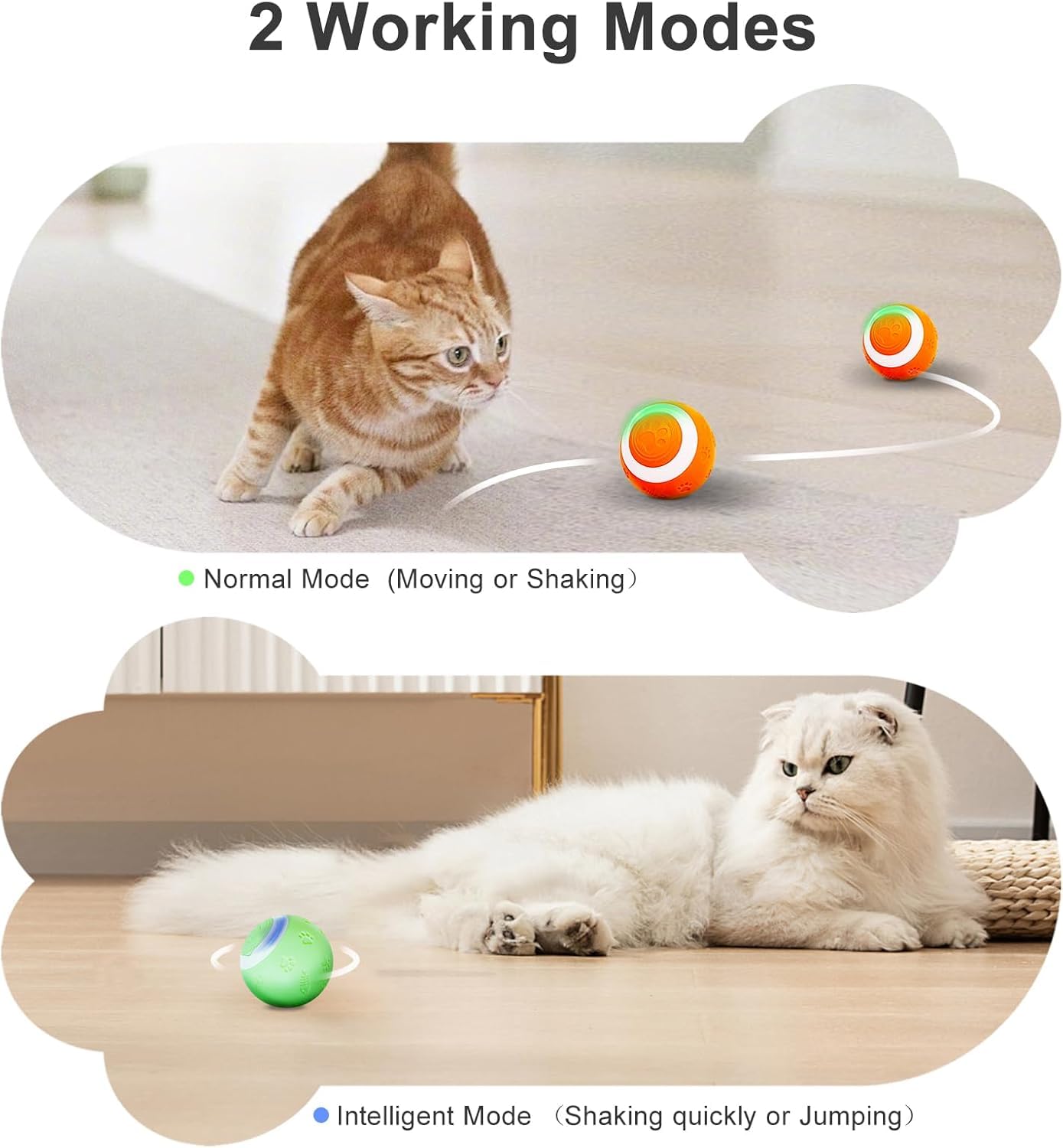 Sealon Electric Interactive Cat Toy Ball(Orange 4 Pack) Indoor Cat Play Ball, Suitable For Cats Over 6 Months For Exercise, Weig