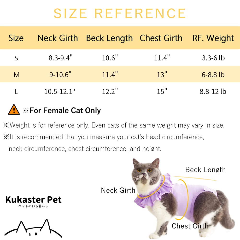 Cat Recovery Suit For Abdominal Wounds And Skin Diseases,Breathable Surgical Recovery Shirt After Surgery Wear Anti Licking Wounds,E-Collar Alternative For Female Cats Kitten(Rsc01-Purple-M)