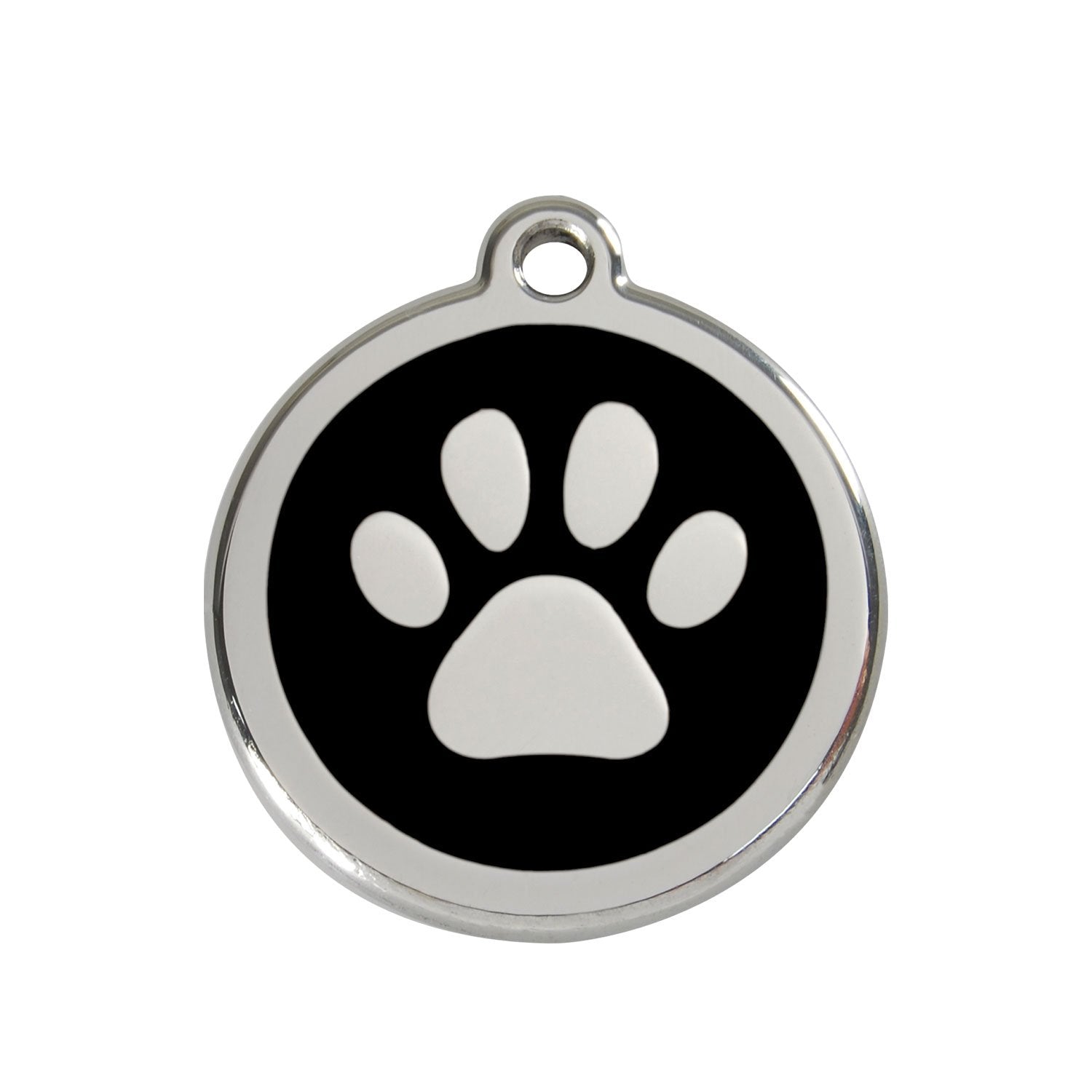 Red Dingo - Dog Collar tag - Paw - 20 mm - Black