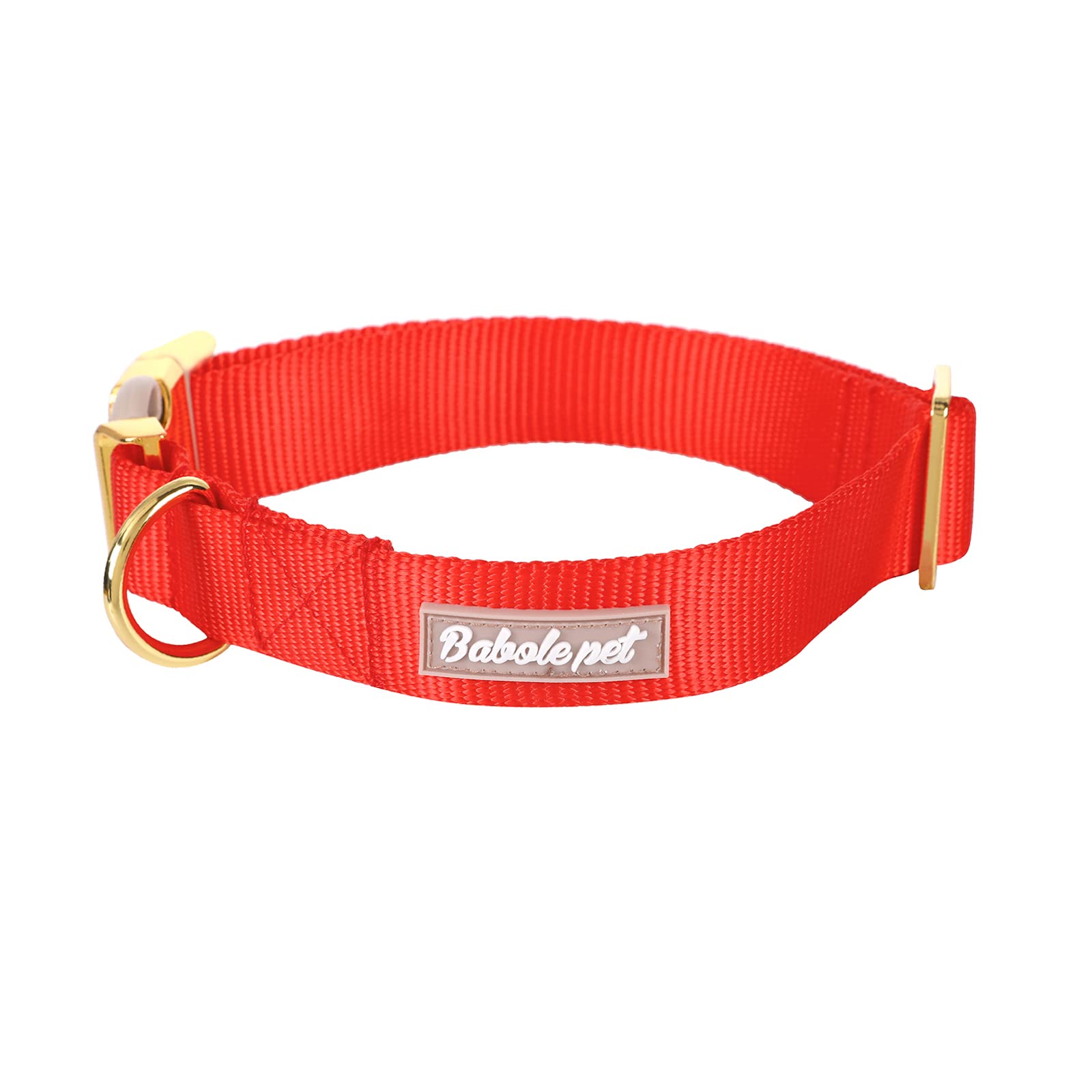 Babole Nylon Dog Collars Red For Small Puppy Dog,13 Colors,Adjustable Soft Comfortable Pet Collars With Safety Metal Buckle For Medium Large Boy&Girl&Female Dog(S)