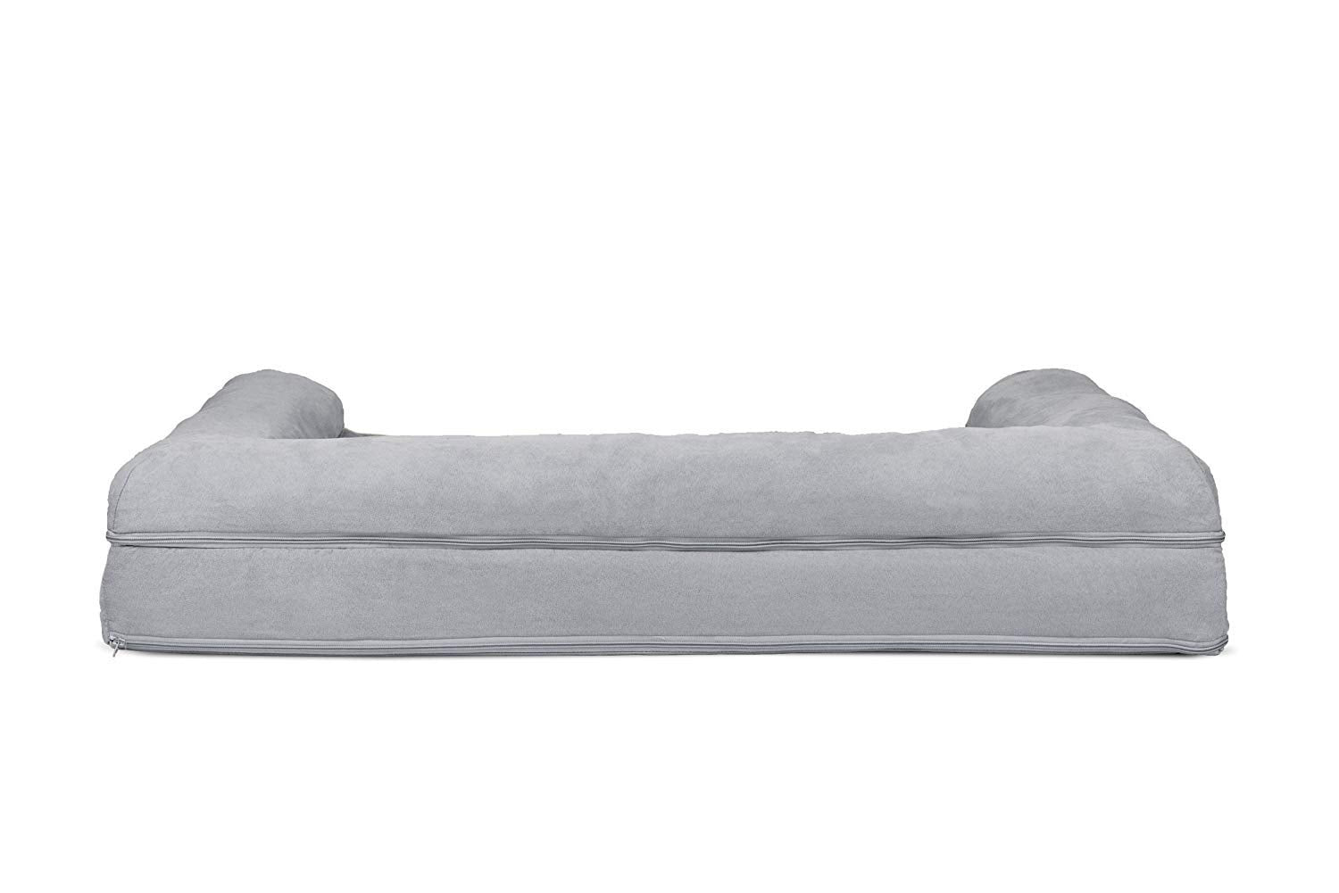 Furhaven Cooling Gel Dog Bed for Large Dogs w/ Removable Bolsters & Washable Cover, For Dogs Up to 95 lbs - Plush & Suede Sofa -