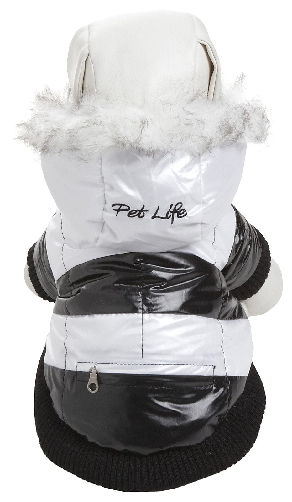 Pet Life Stripe Patterned Plush Fashion 3M Thinsulate Insulated Winter Dog Coat With Removable Hood And Reversible Polar Fleece - Dog Jacket For Small, Medium And Large Dogs