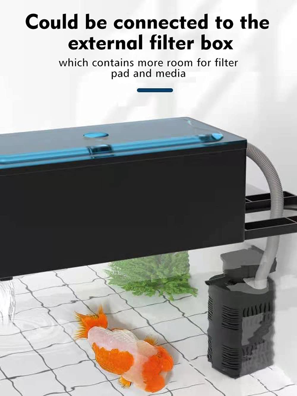 myfole 480 GPH Submersible Aquarium Internal Filter Pump for (50 to 160 Gallon) Fish Tank and Pond with Chemical, Physical, and