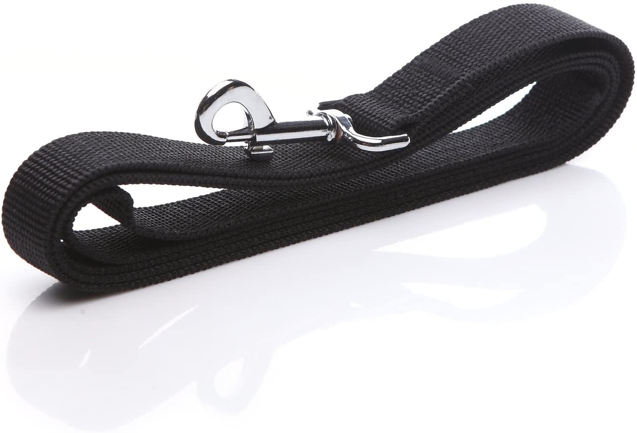 Nylon Dog Leash 4 Ft 5 Feet 6 Foot Long, Walking Training Dog Leashes For Medium Large Dogs, 1 Inch Wide (3/4'' X 6 Ft, Black)