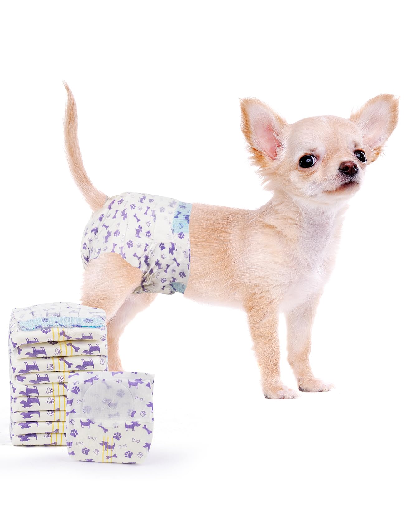 MICOOYO Disposable Dog Diapers Female, Doggie Diapers for Dogs Female, Super Absorbent Pet Diapers Foam Tail Hole Female Dog Dia