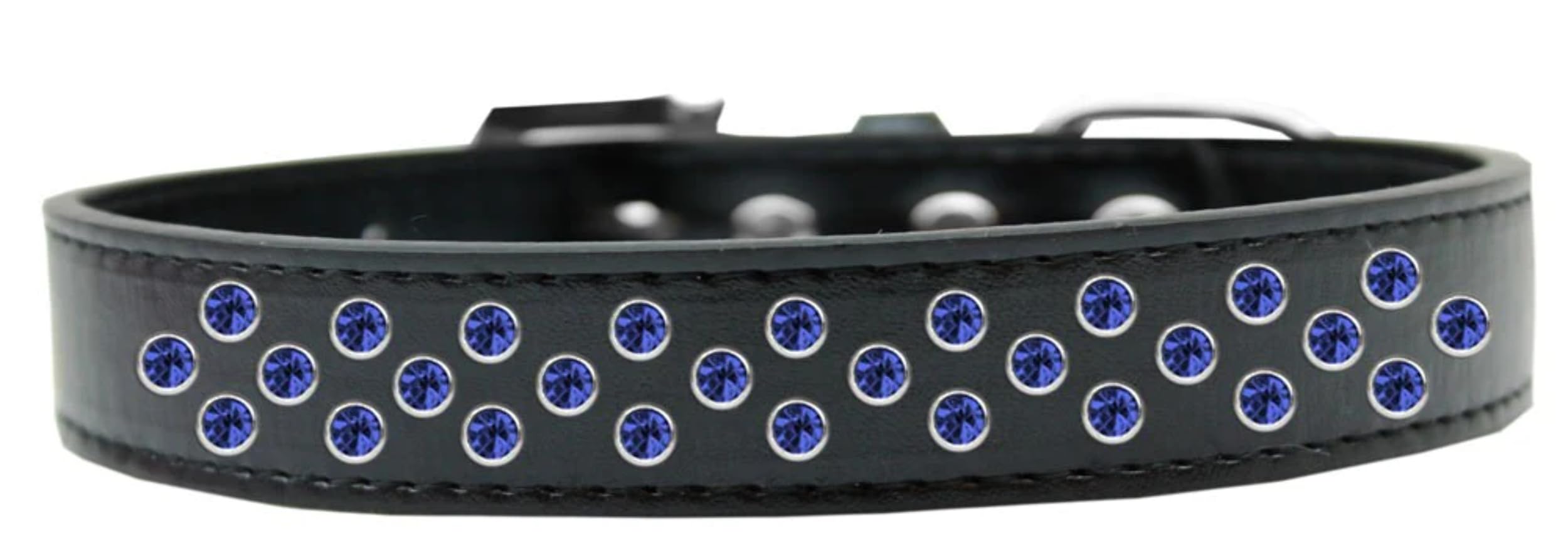 Dog, Puppy & Pet Fashion Collar, Blue Crystal Rimsets Sprinkles White 14