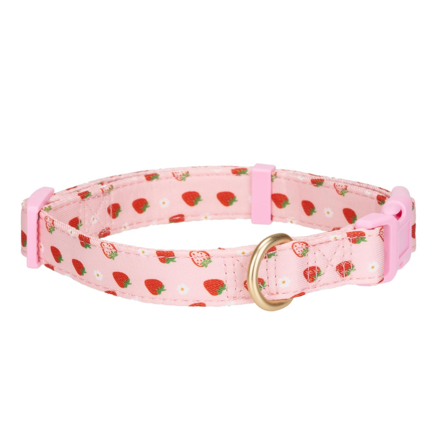 Ewinoom Bowtie Dog Collar Adjustable Soft Christmas Cotton Dog Collars In Cute Strawberry Pattern,For Small Medium Large Girl Do
