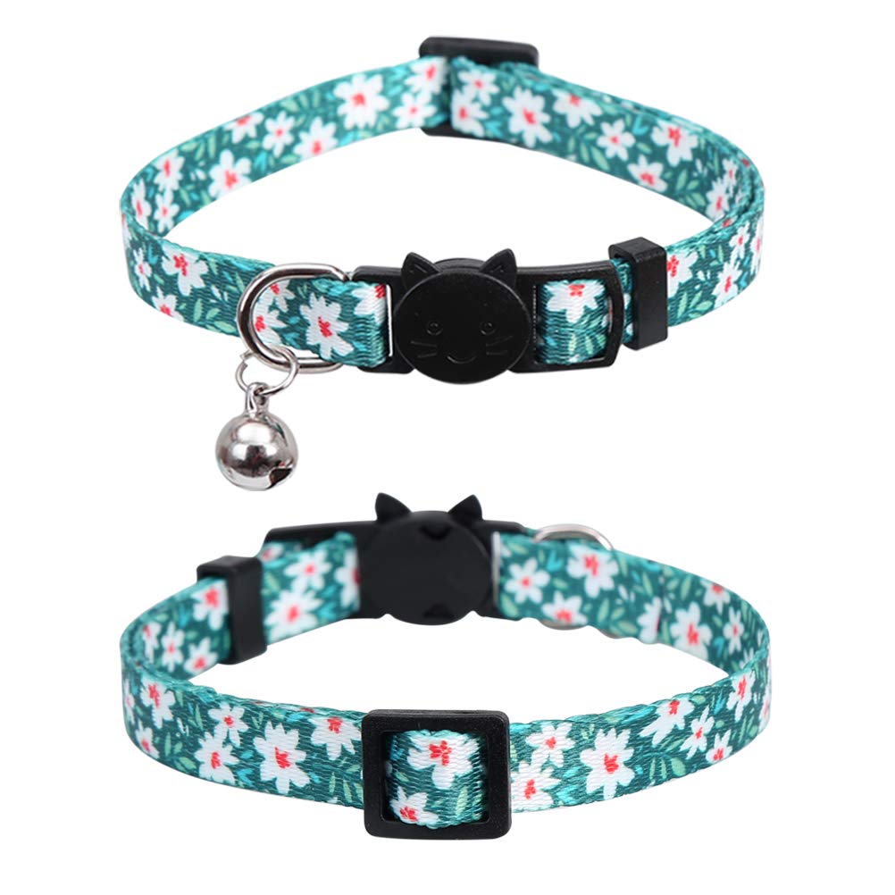 3 Pack Cat Collar Floral With Bell Breakaway Adjustable Flower For Cats Kitten