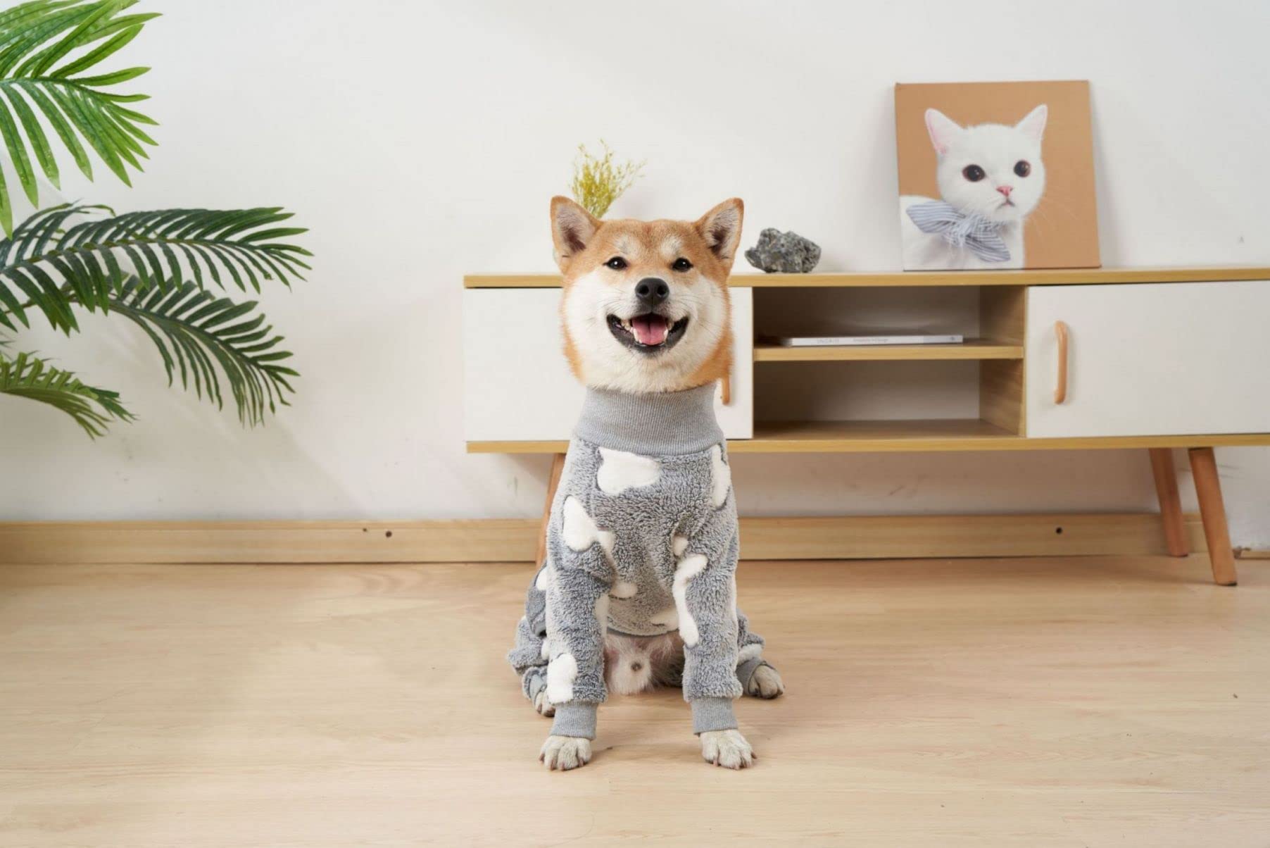 Harikaji Dog Warm Jumpsuit,Pet Winter Flannel Warm Pajamas,Cold Weather Dog Onesie,Dog Winter Clothes For Medium Large Dogs (Xl:Chest<23'', Grey)