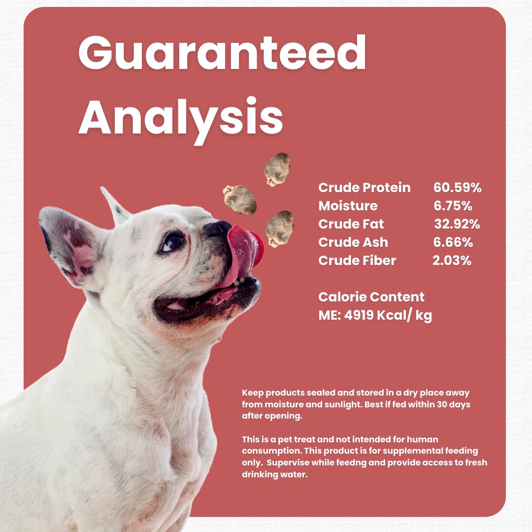 Ancestral Hunter Freeze Dried Chicken Hearts for Dogs and Cats - Single Ingredient Chicken Heart Treats - 3 OZ. Freeze Dried Raw