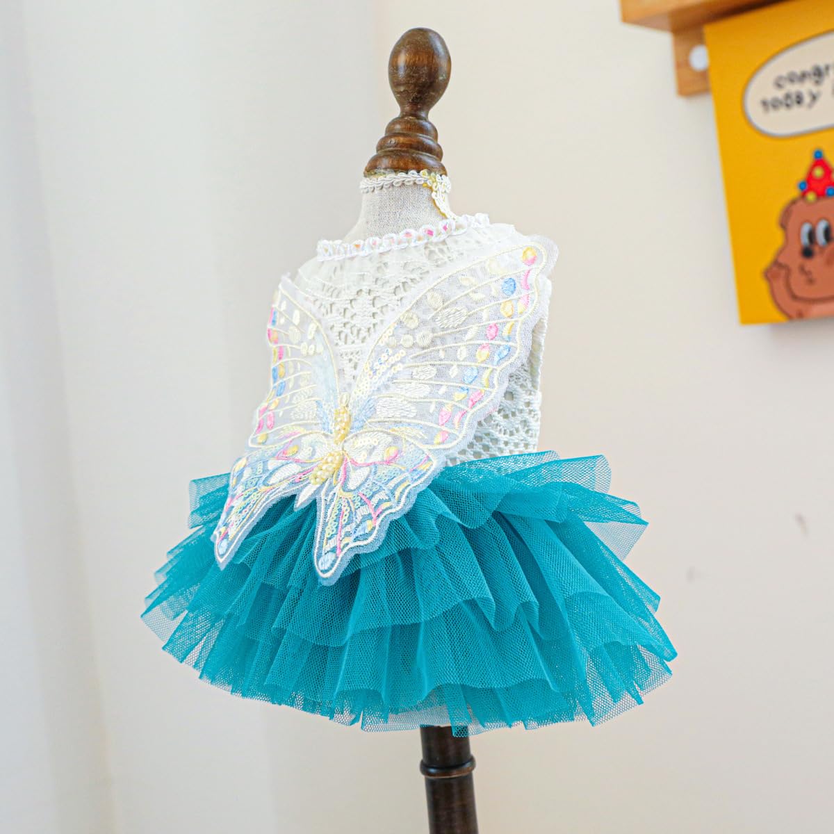 Marupet Fashion Sweet Puppy Dog Blingbling Princess Skirt Pet Dog Lace Cake Camisole Tutu Dress B-Blue Xs
