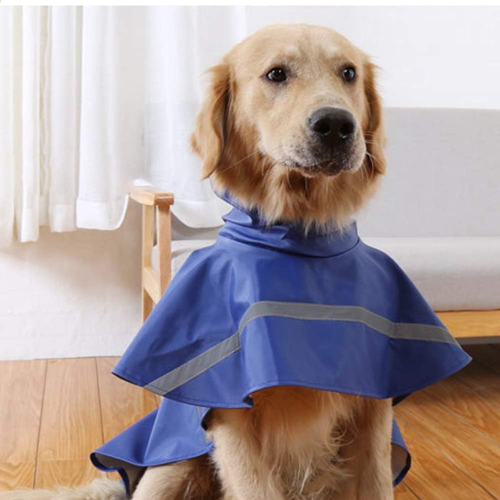 Nacoco Large Dog Raincoat Adjustable - Pet Dinosaurs Water Proof Clothes Lightweight Rain Jacket Poncho Hoodies With Strip Refle
