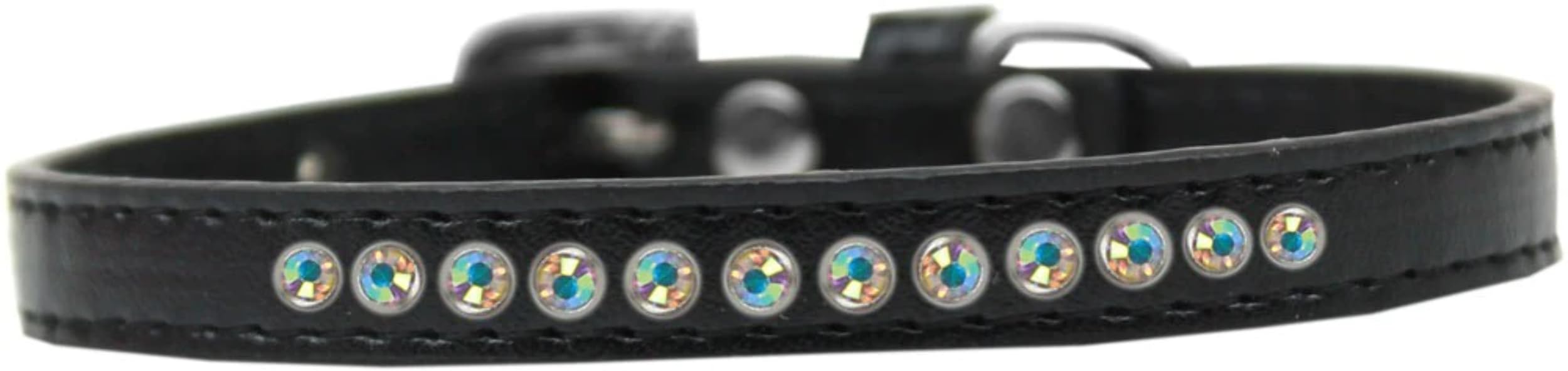 Dog, Puppy & Pet Fashion Collar, Aurora Borealis Crystal Rimsets White 12