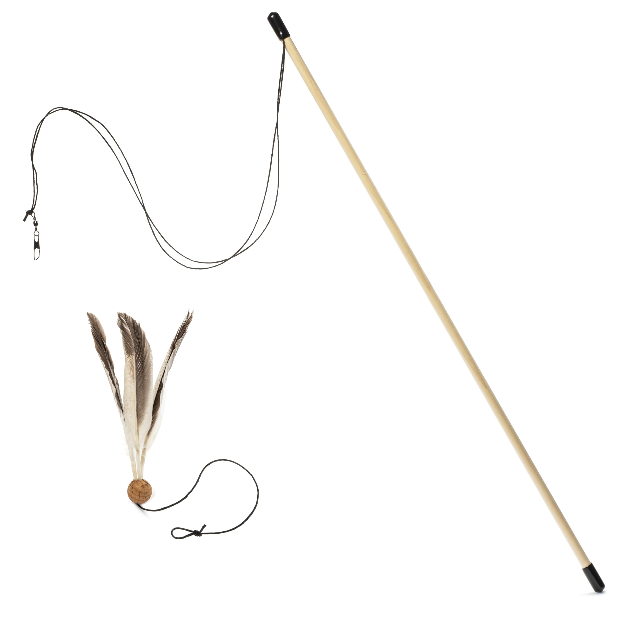from The Field | Freddys Feather Wand Interactive Cat Toy | Natural Duck Feather & Cork Ball for Cats | Eco-Friendly, Safe, and