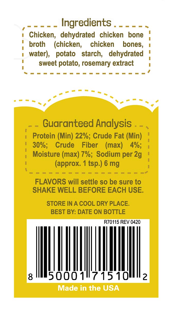 BEAUMONT BASICS Flavors Food Topper and Gravy for Dogs - Chicken Recipe with Bone Broth, 3.1 oz. - Natural, Grain Free - Perfect