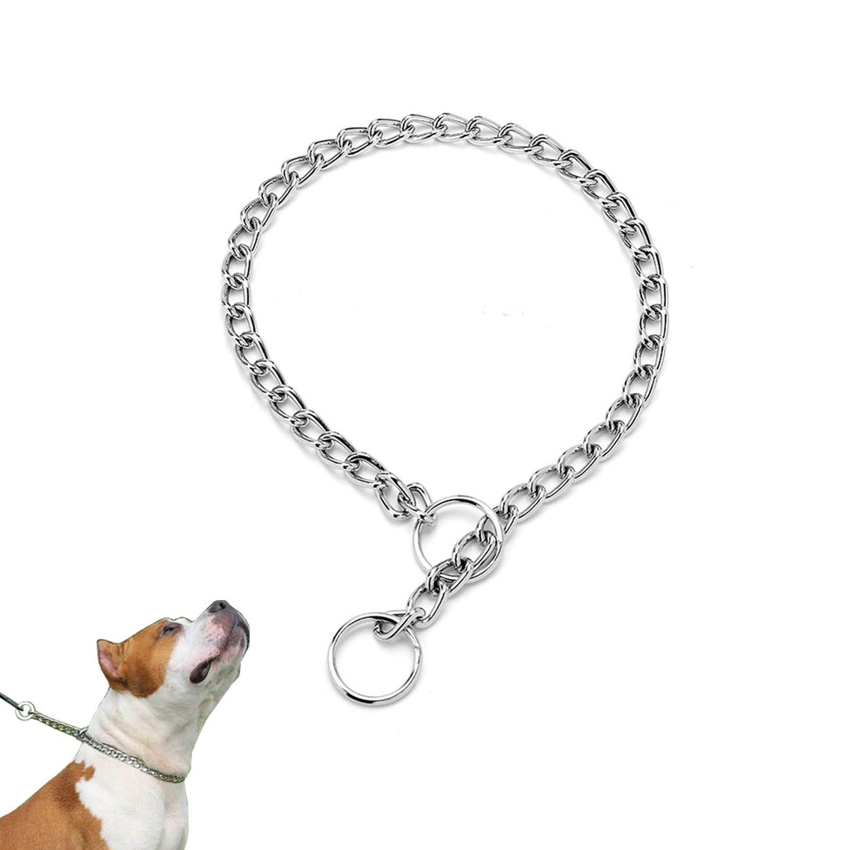 Dog Choke Collar Stainless Steel P Chain Slip Collar For Dog Training Walking (3.0Mm X 22Inch)