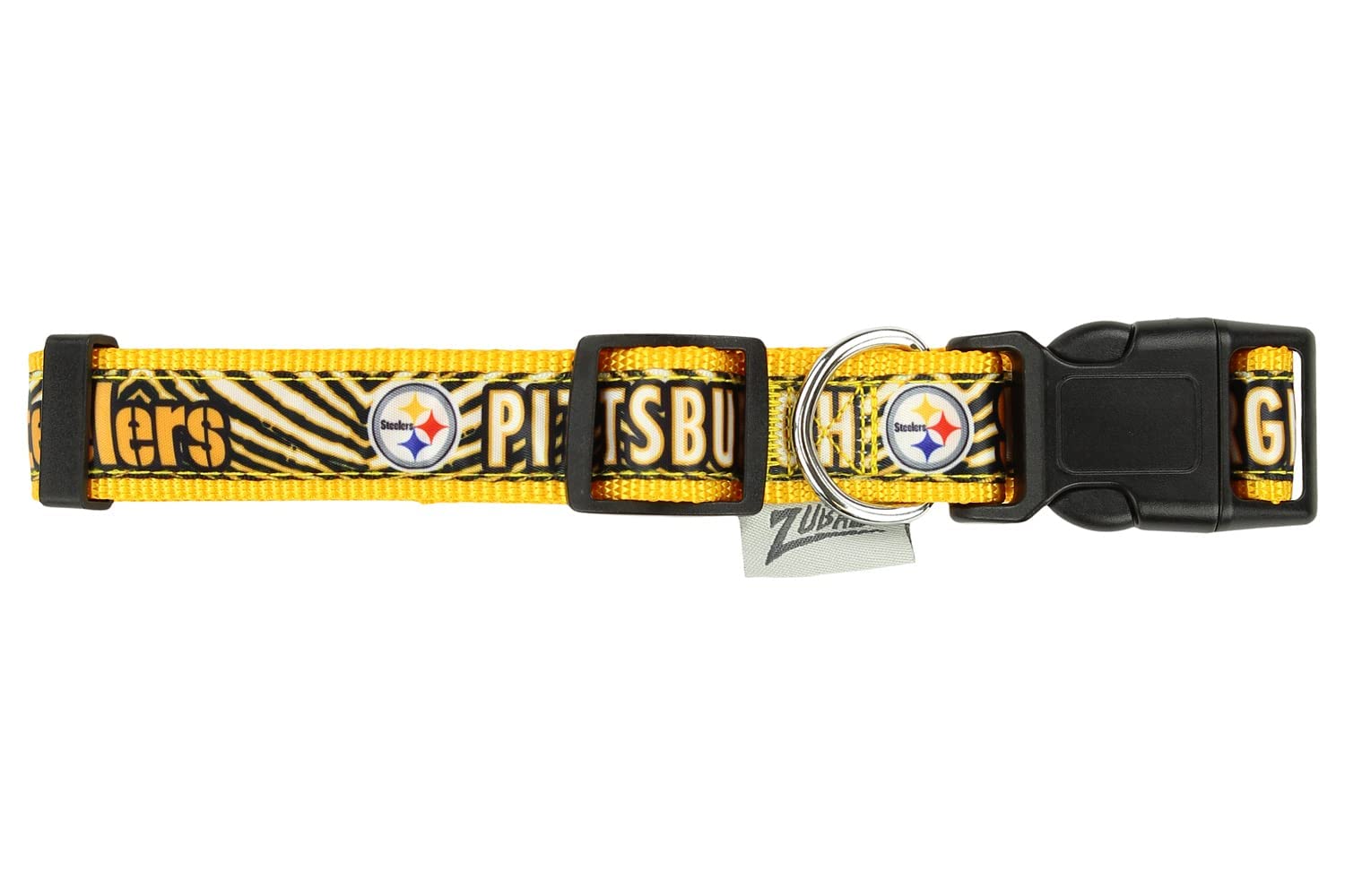 Zubaz Nfl Team Adjustable Pet Collar For Dogs & Cats, Pittsburgh Steelers, Large