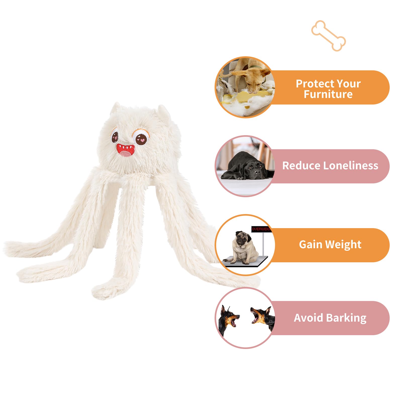 Dododola Dog Toys Squeaky Dog Toys With Crinkle Paper Cute Stuffed Octopus Durable Dog Plush Toys For Large Breed Dog Chew Toys For Small, Medium, Large Dogs