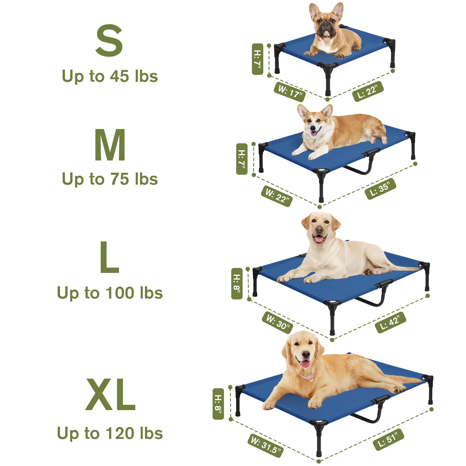 Xl Outdoor Elevated Dog Bed, Extra Large Raised Dog Beds Off Ground, Stable Lifted Pet Cot Training Platform With Non-Slip Feet,