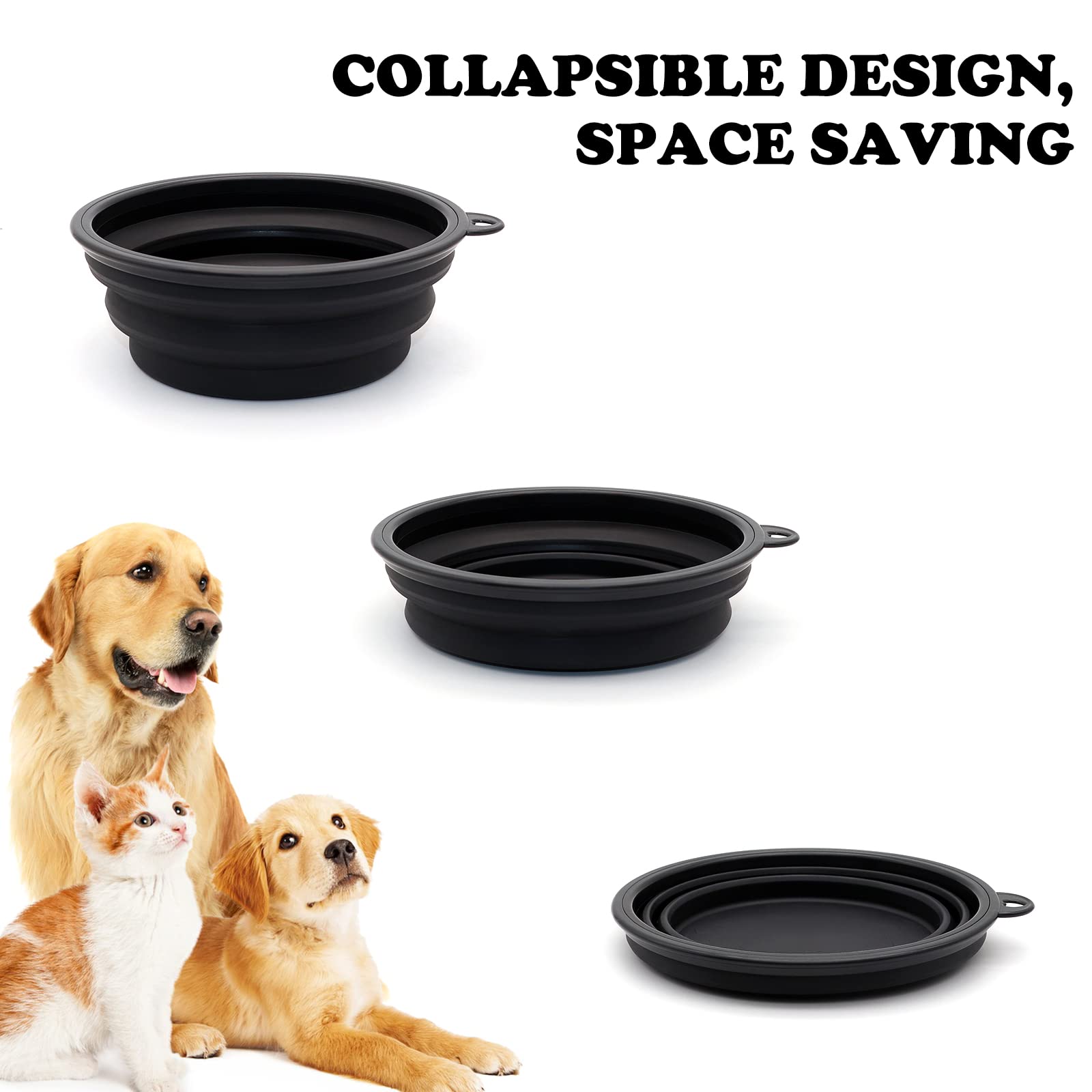 Collapsible 2-Pack Small Dog Travel Bowl, Collapsible Bowls For Dogs, Foldable Cat Water Bowl, Portable Pet Feeding Watering Tra