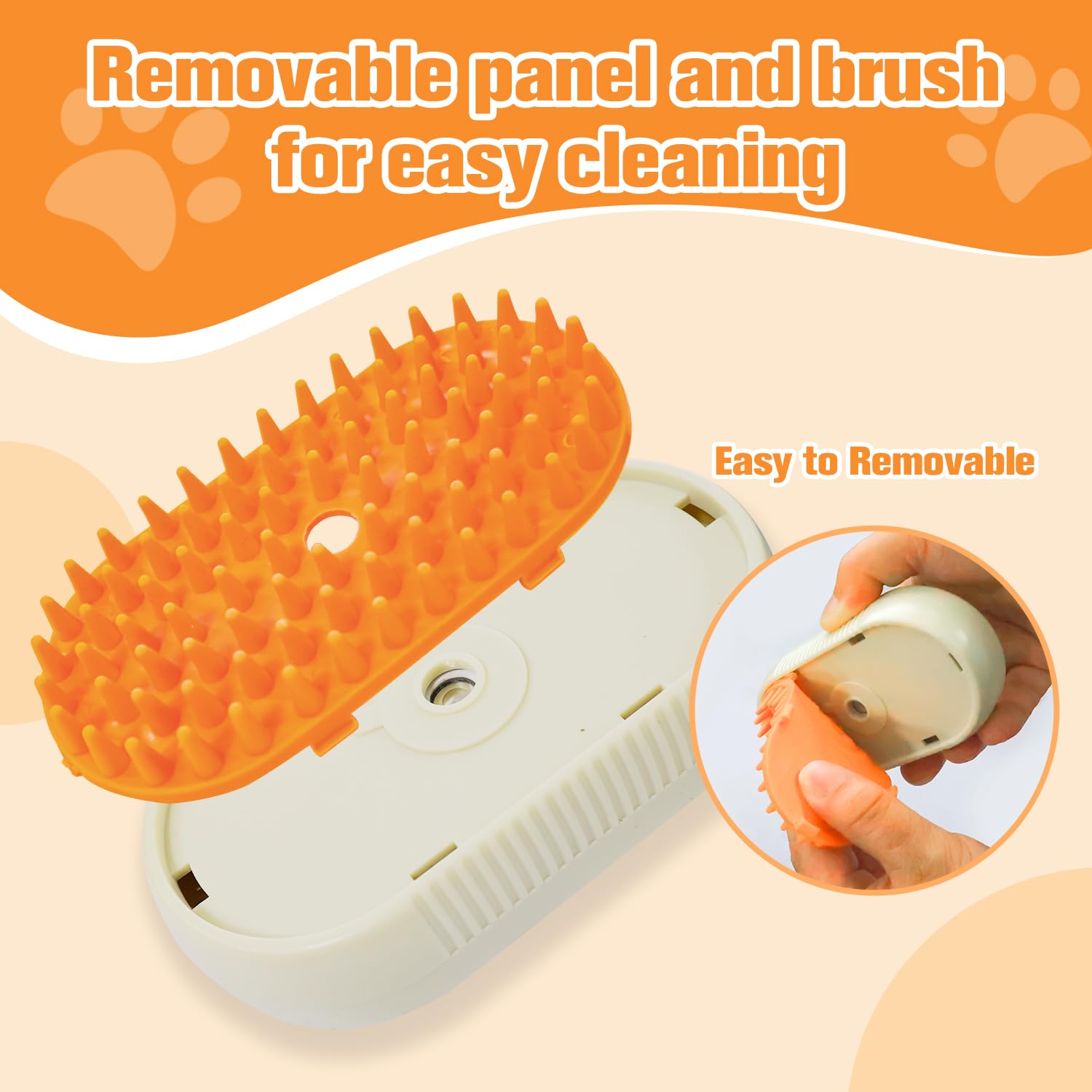 Steam Brush For Dogs Cats,Cat Steam Brush For Shedding,3 In 1 Steamy Cat Brushes,Silicone Pet Spray Hair Removal Comb For Groomi