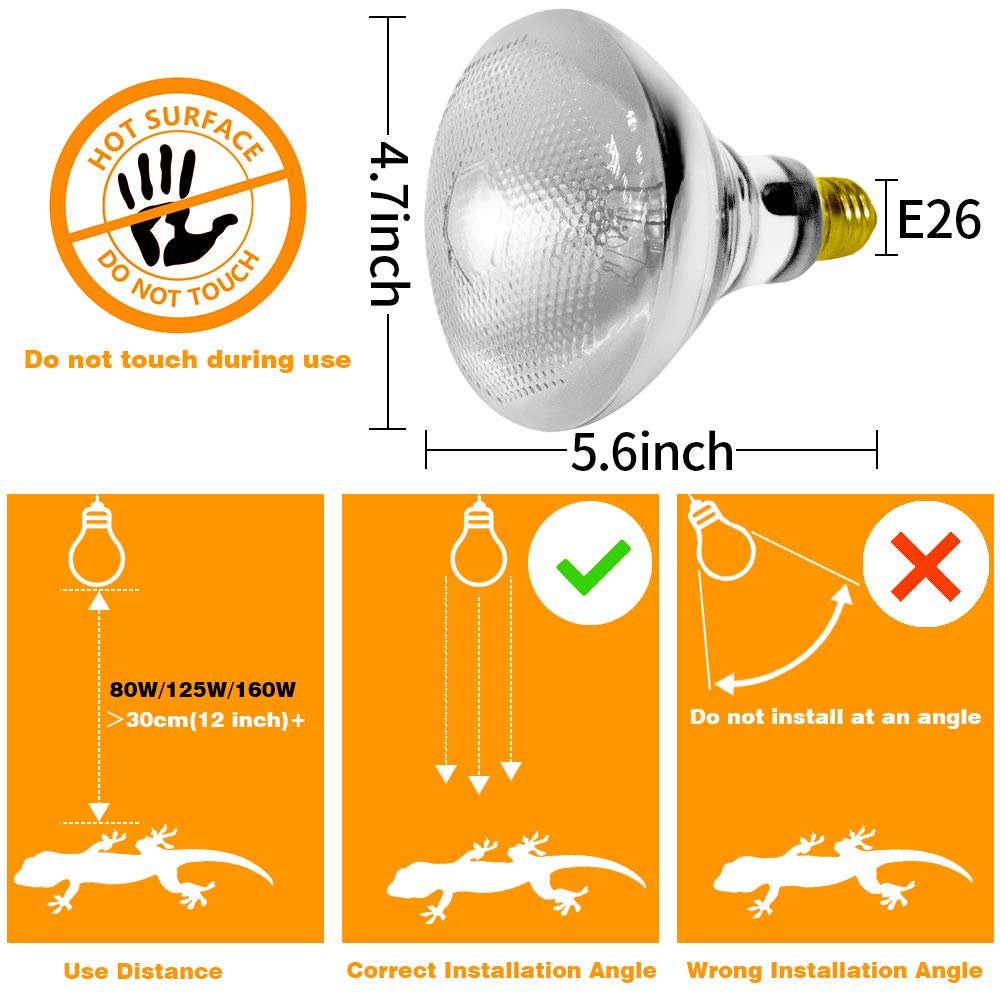 Lucky Herp 100 Watt Uva Uvb Mercury Vapor Bulb Self-Ballasted Uv Heat Lamp/Bulb/Light For Reptile And Amphibian(100W Coated)