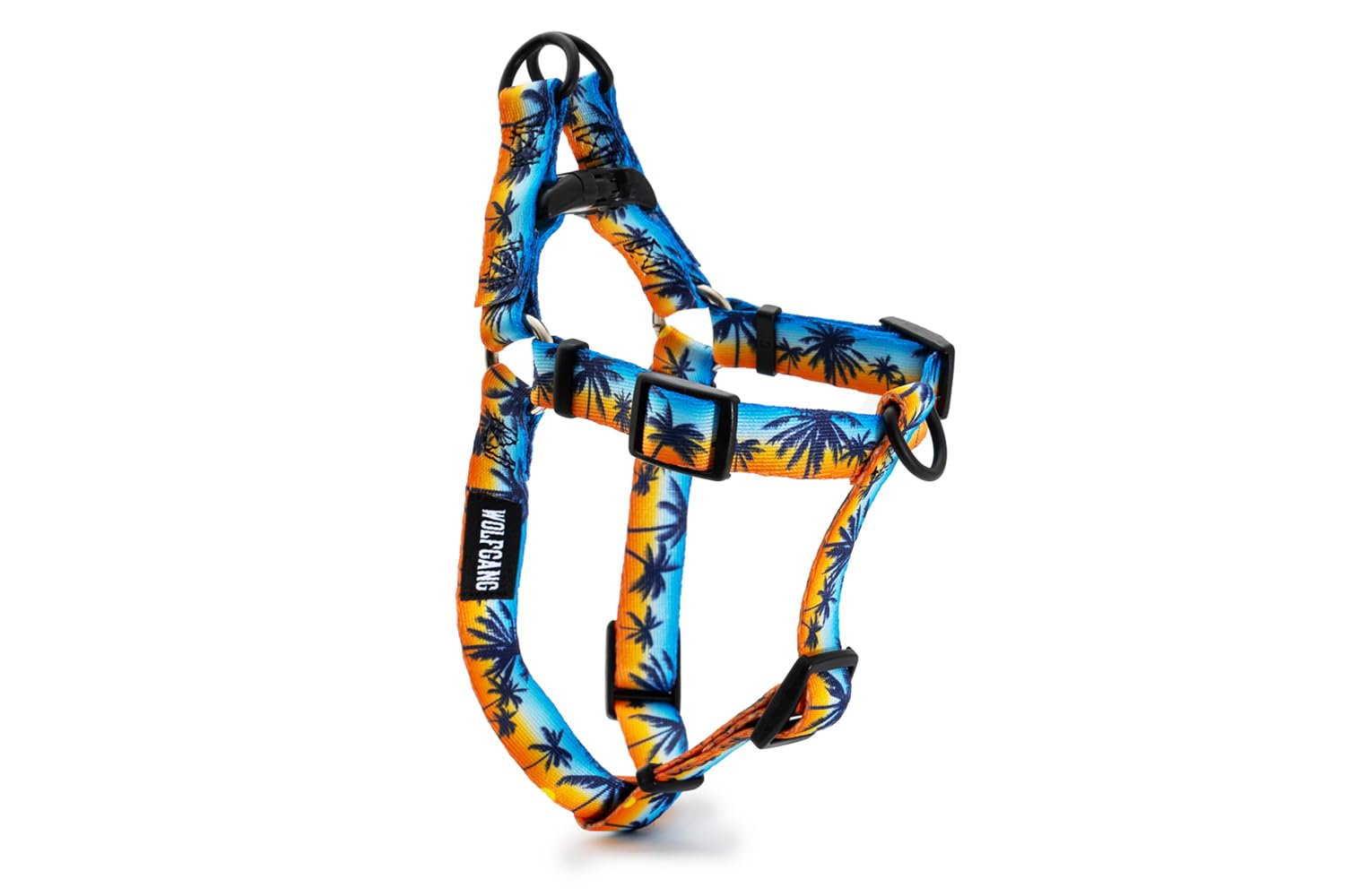 Wolfgang Heavy Duty Adjustable Dog Harness, Pull-Tested To Over 800 Lbs For Walking & Training, Sunsetpalms Print, Large