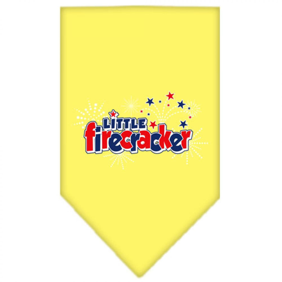 Pet And Dog Bandana Screen Printed, 'Little Firecracker' Yellow Large