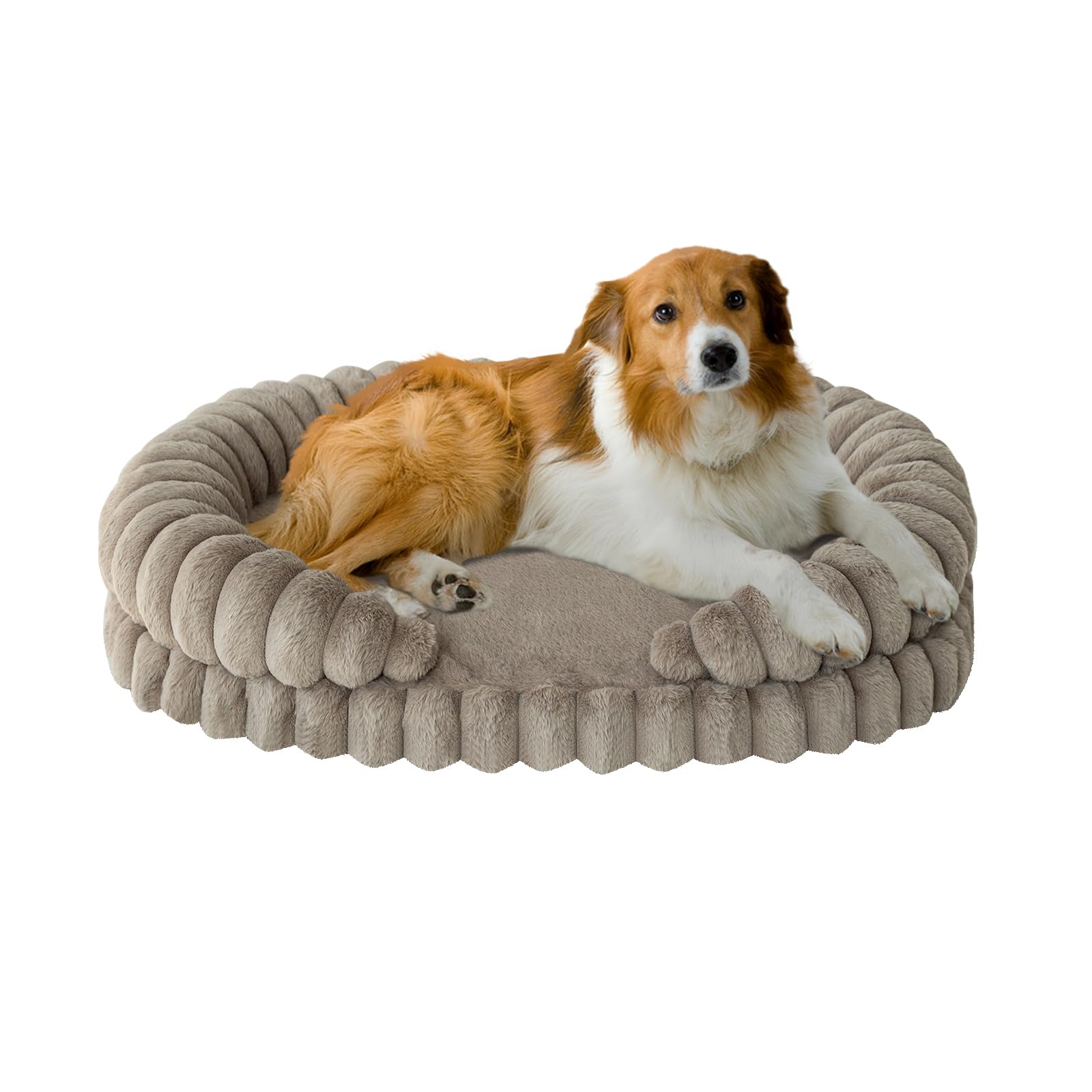 BALANCE Calming Dog Bed for Large Sized Dogs, 36 Inches Oval Washable Pet Bed with Sides, Orthopedic Pet Couch Sofa with Non-Sli
