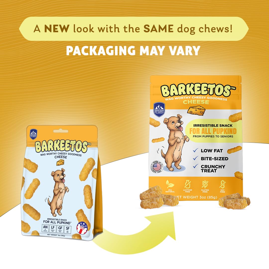Barkeetos Dog Treats, Crunchy and Cheesy Pet Snacks Made with Real Himalayan Cheese, Gluten Free, Grain Free, Lactose Free, Natu