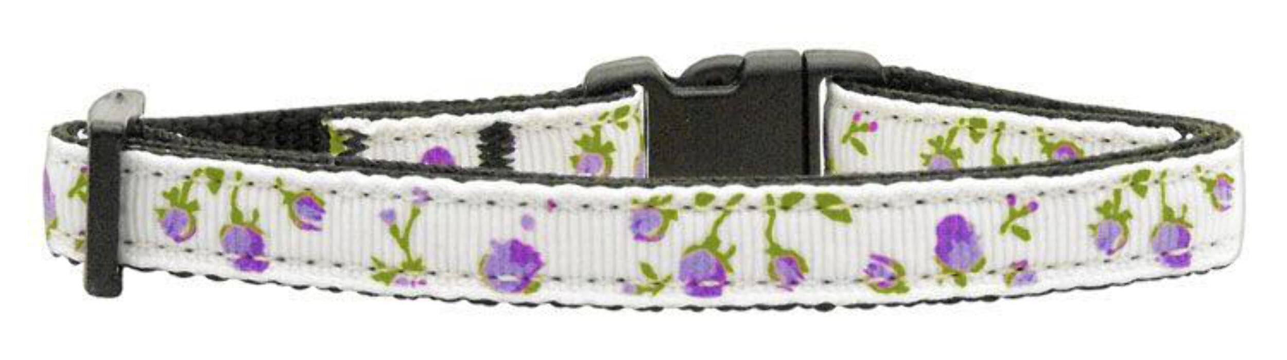 Mirage Pet Products Roses Nylon Ribbon Collar for Pets, Small, Red