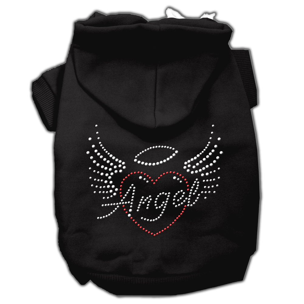 Mirage Pet Products 14&quot; Angel Heart Rhinestone Hoodies, Large, Black