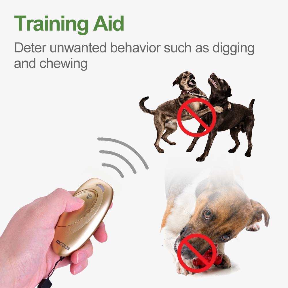 Modus Ultrasonic Dog Barking Deterrent, 2-In-1 Dog Training And Bark Control Device, Anti-Barking Device,Stops Unwanted Actions: