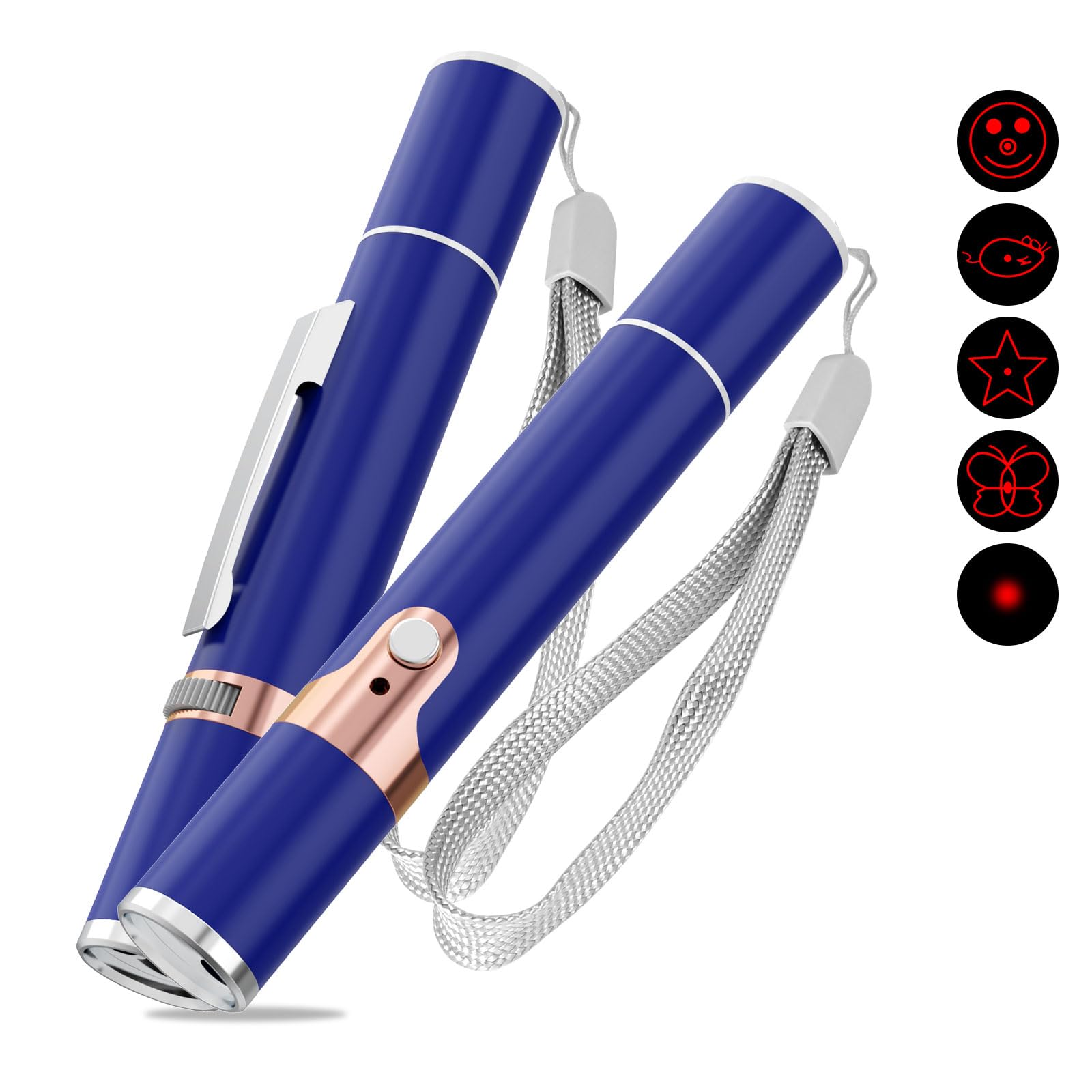 Tbteek Cat Toys For Indoor Cats, 2 Pieces, Rechargeable, 7 Adjustable Patterns, Interactive Kitten Pet Dog Red Dot Chase Light T