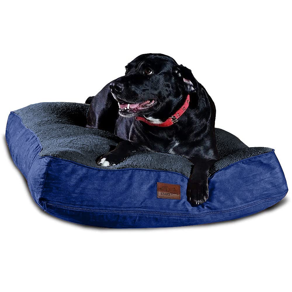 Floppy Dawg Extra Large Dog Bed with Removable, Washable Cover and Waterproof Liner. Pillow Stuffed with Orthopedic Memory Foam 
