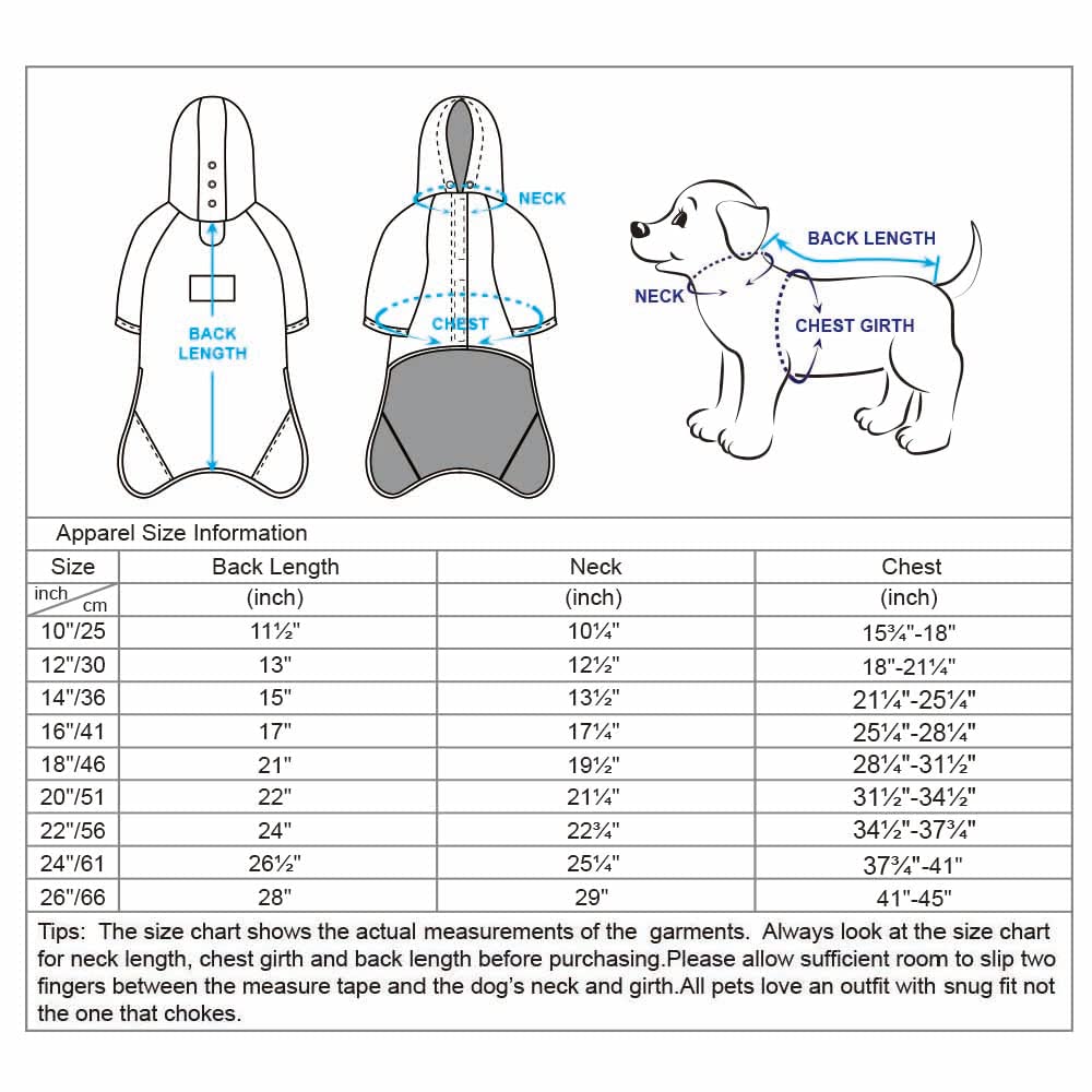 Blueberry Pet 2023 New 18' Waterproof Dog Softshell Jacket, Hooded Raincoat And Windbreaker With Leash & Harness Hole, Blue Turquoise, Outdoor Rain Gear For Dogs