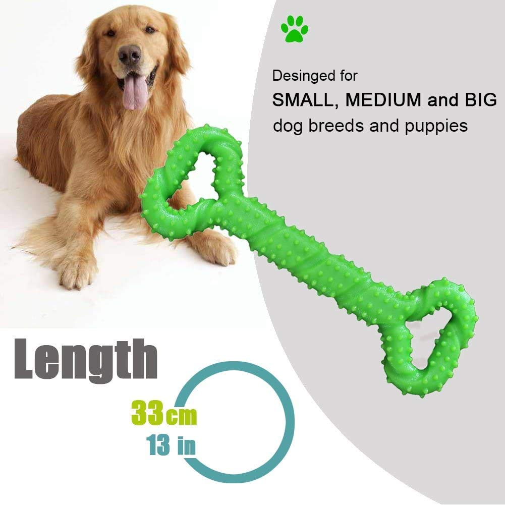 Lechong Durable Dog Chew Toys 13 Inch Bone Shape Extra Large Dog Toys With Convex Design Strong Tug Toy For Aggressive Chewers Medium And Large Dogs Tooth Cleaning