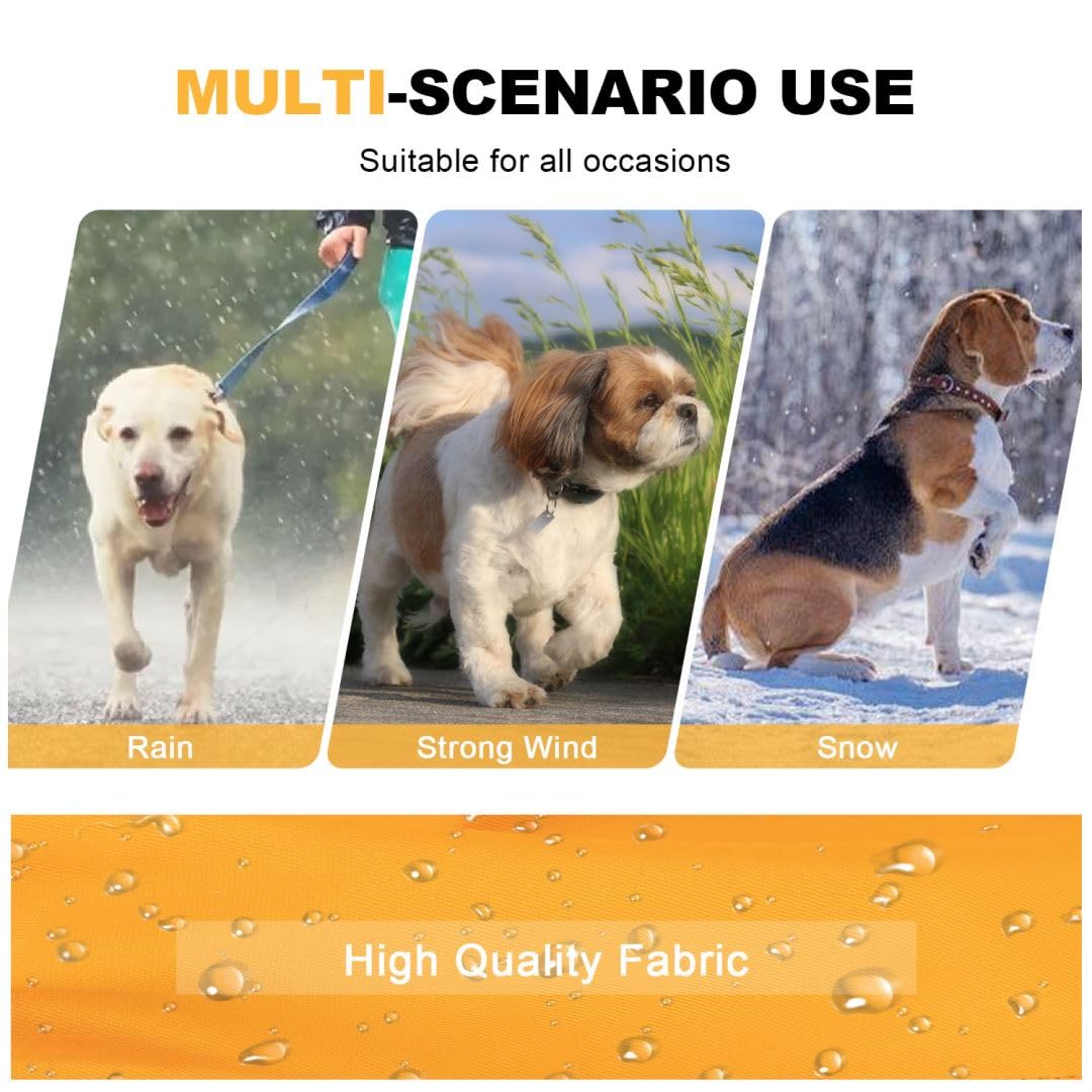 Pina Dog Raincoat, Waterproof Jacket With Hood & Reflective Strap, Lightweight Poncho With Leash Hole For Wet Weather