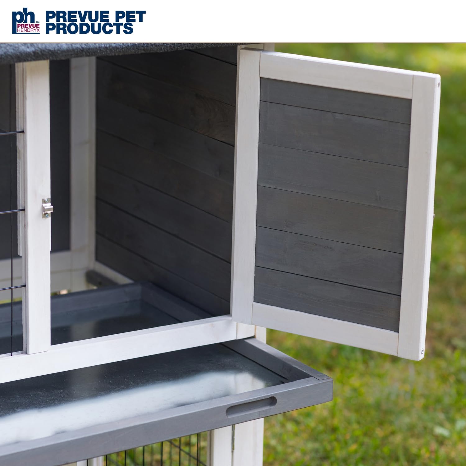 Prevue Pet Products 4601 Duplex Rabbit Hutch, Gray/White