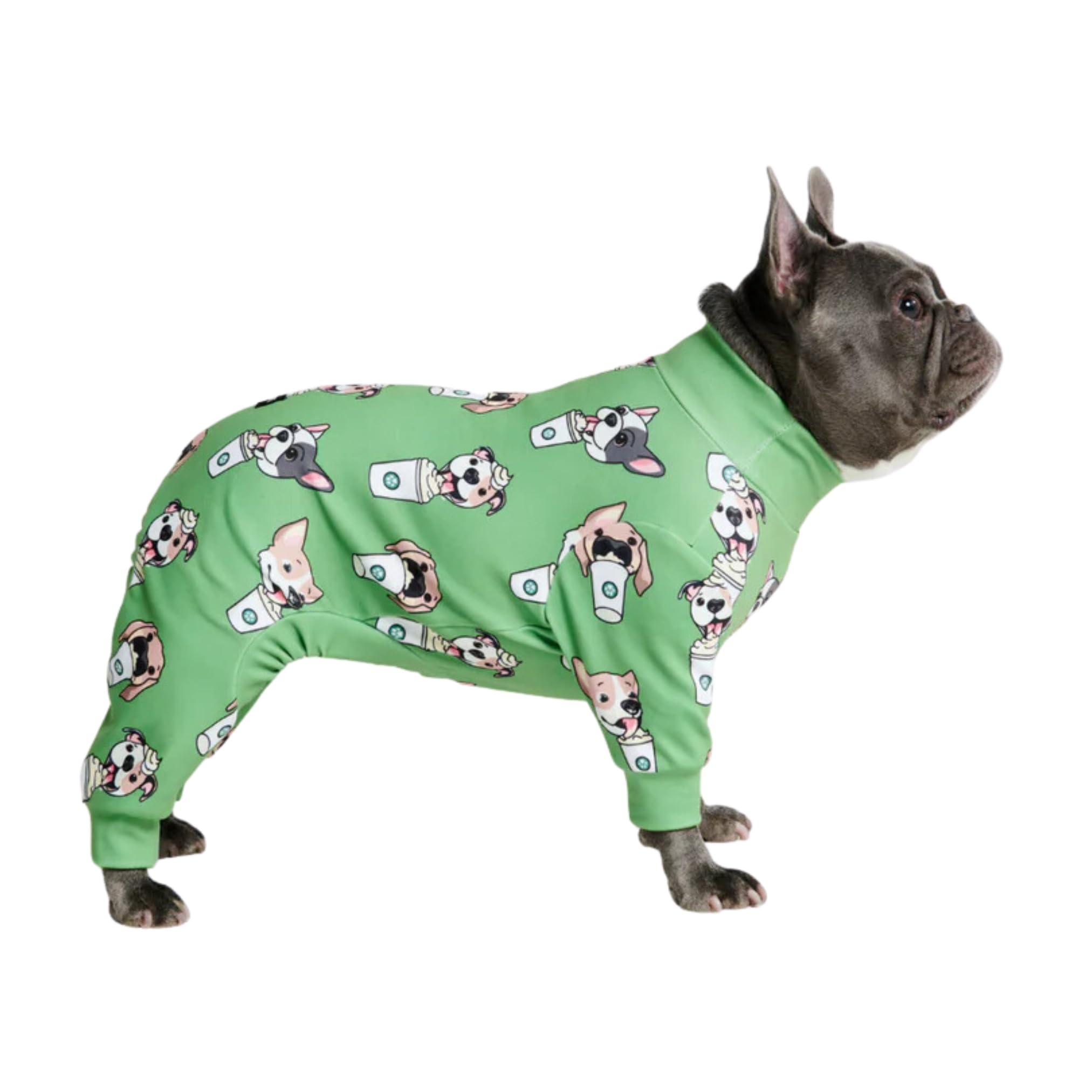 Spark Paws Dog Pajama, Ultra-Soft And 4-Way Stretch, Recovery-Suit Pj Onesie For Small, Medium And Large Breeds - Pup Cup - L