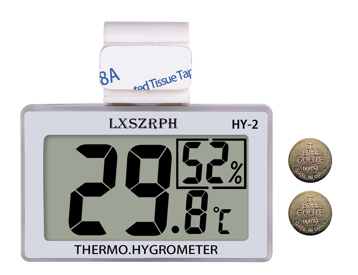 Gxstwu Reptile Hygrometer Thermometer Lcd Display Digital Reptile Tank Hygrometer Thermometer With Hook Temperature Humidity Meter Gauge For Reptile Tanks, Terrariums, Vivarium 1Pack