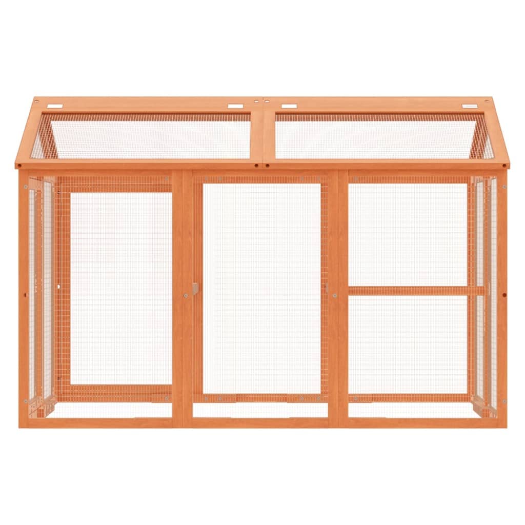 Vidaxl Small Animal House/Rabbit Hutch With Pine Wood And Wire Mesh - 55.5' L X 37' W X 40.9' H
