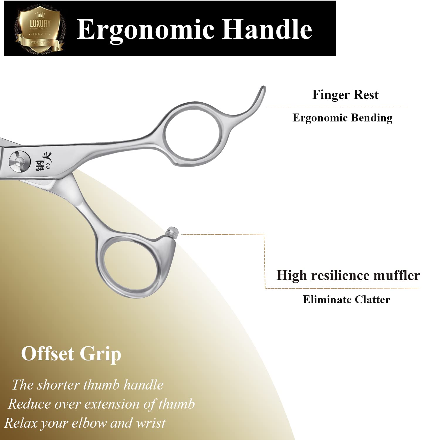 Dog Professional Grooming Scissors, Pets Body & Facial Trimmer, 7' Titanium Cat Thinning Shears, Stainless Steel With Round Tip For Long, Medium, Short, Thick, Wiry, Curly Hair