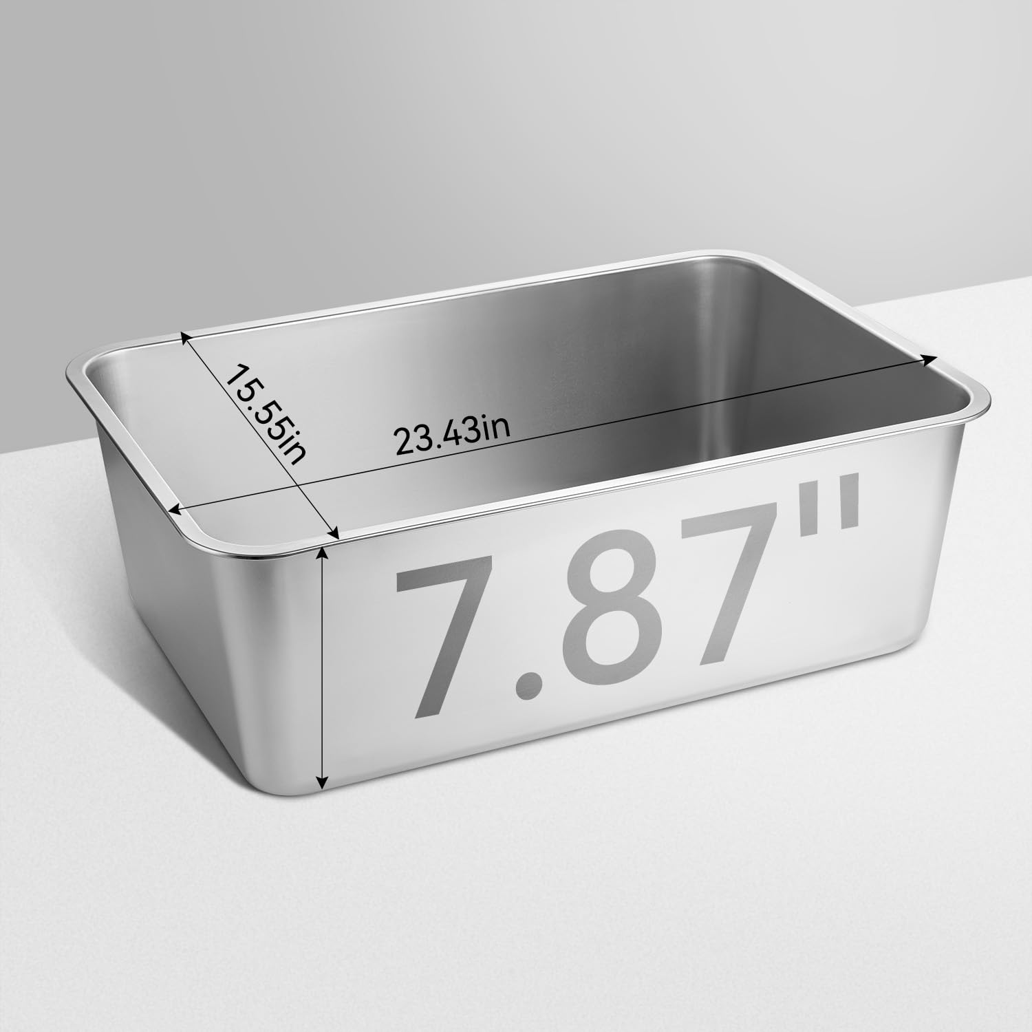 Goldenkey Extra Large Stainless Steel Cat Litter Box With High Sides,Xl Metal Litter Box For Big Cat,Non Stick Smooth Surface,Ea