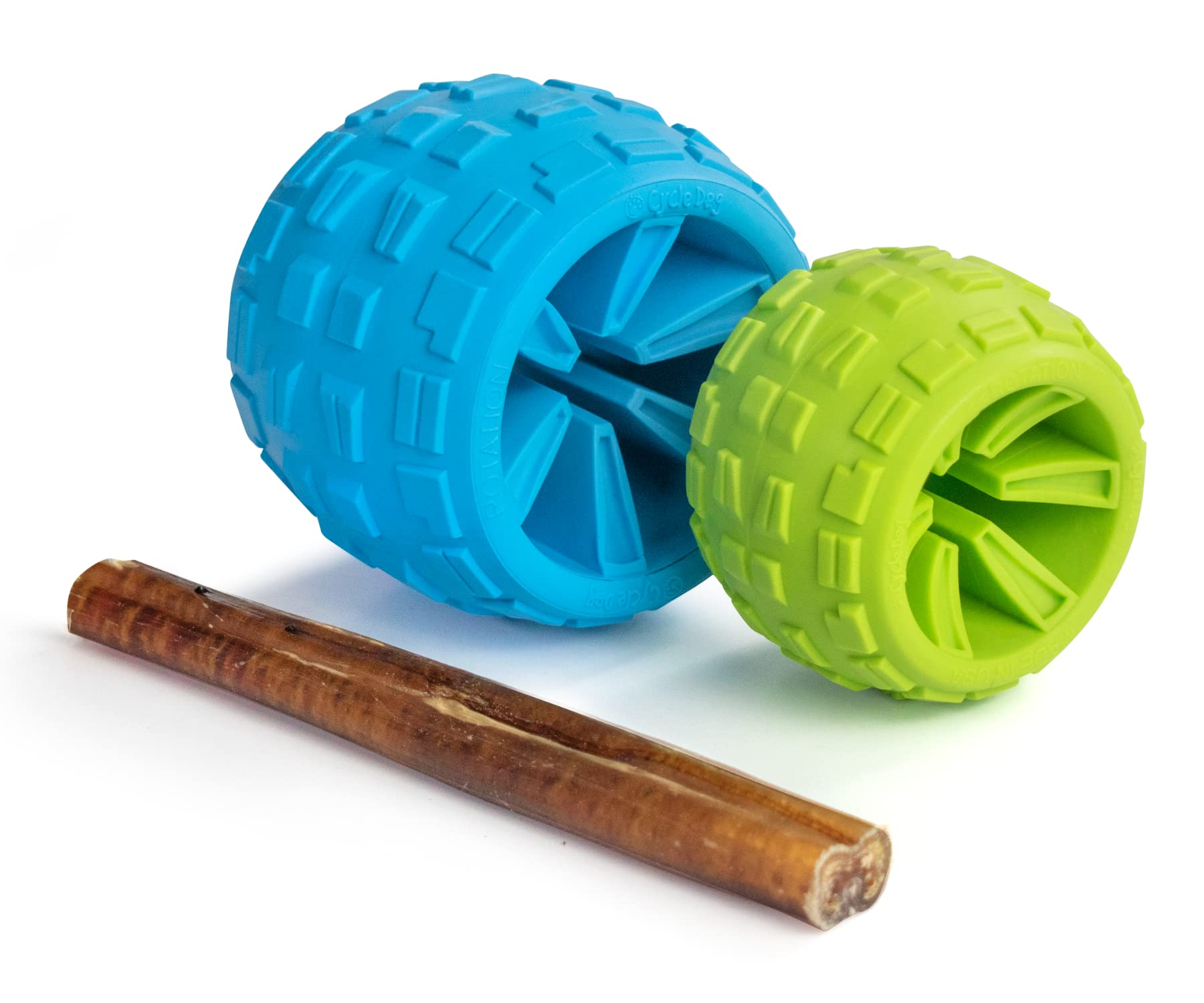 Cycle Dog High Roller Plus Large Green Erratic Bounce Treat Hiding Ball - Tough & Sustainable Chew Toy/Great for Play and for Ag