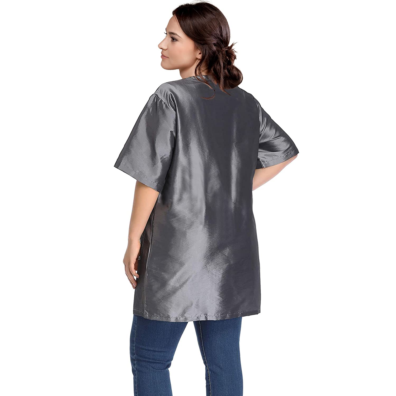 Noverlife Pet Grooming Workwear With Long Full Zipper, Xl Size, Lightweight Hair Grooming Smock Jacket, Anti-Static Pet Work Clo